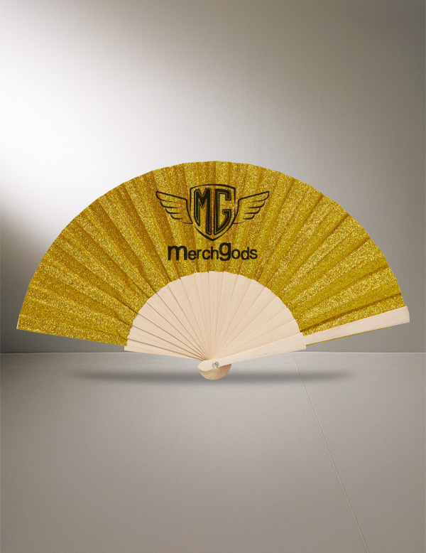 Mod. 530P Abanico Madera Purpurina Glitter